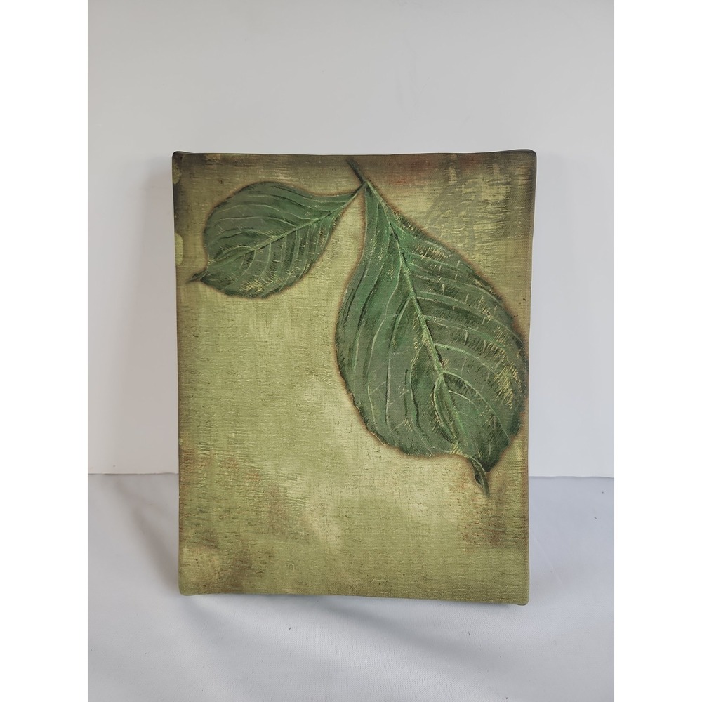 Modern Minimalist Green Leaves Painting - Original 3D Textured Canvas Art